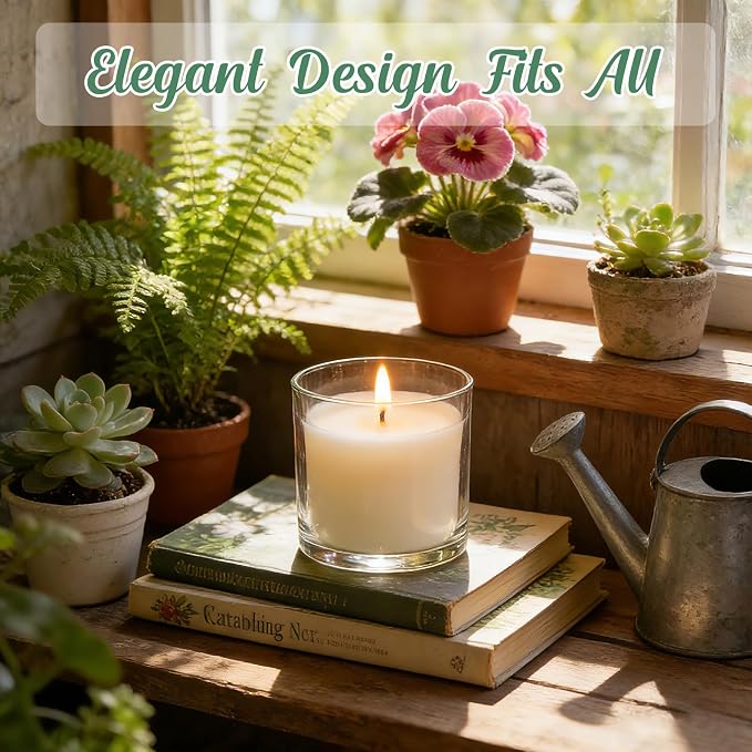 SUPMIND 6 Pack Glass Candle Jars with Lids,18 fl.oz Clear Candle Containers | Bulk Candle Jars for Making Candles, Ideal for DIY Candle Making, Home Decor, and Gifts-Dishwasher Safe