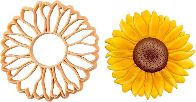 GOTO CLAY TOOLS Trinket Dish Cutter for Polymer Clay, Sunflower Trinket Dish Cutter, 4 inch Length, Embossed Polymer Clay Cutters, Sharp Edge