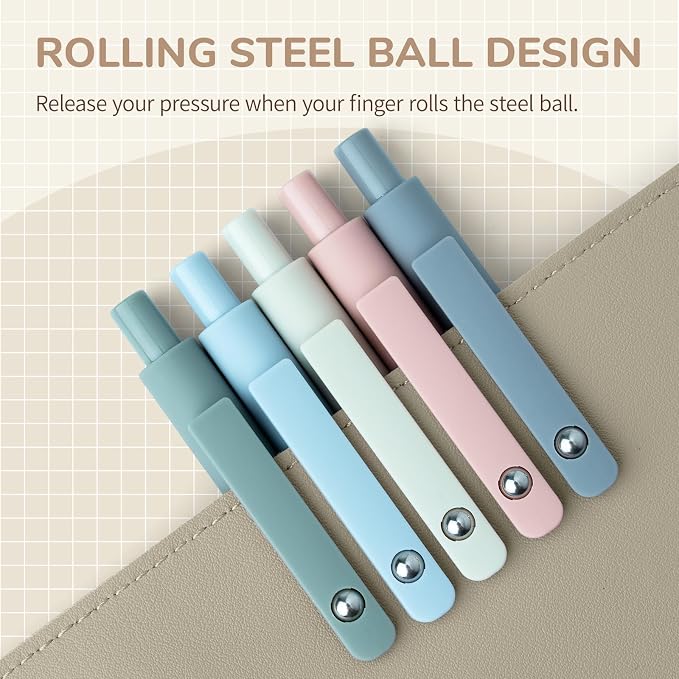YOXMJDB Gel Pens, 5 Pcs 0.5mm Fine Point Smooth Writing Japanese Cute High-End Series Black Ink Pens for Journaling Note Taking, School Office Supplies for Women Men (5 Pcs Morandi)