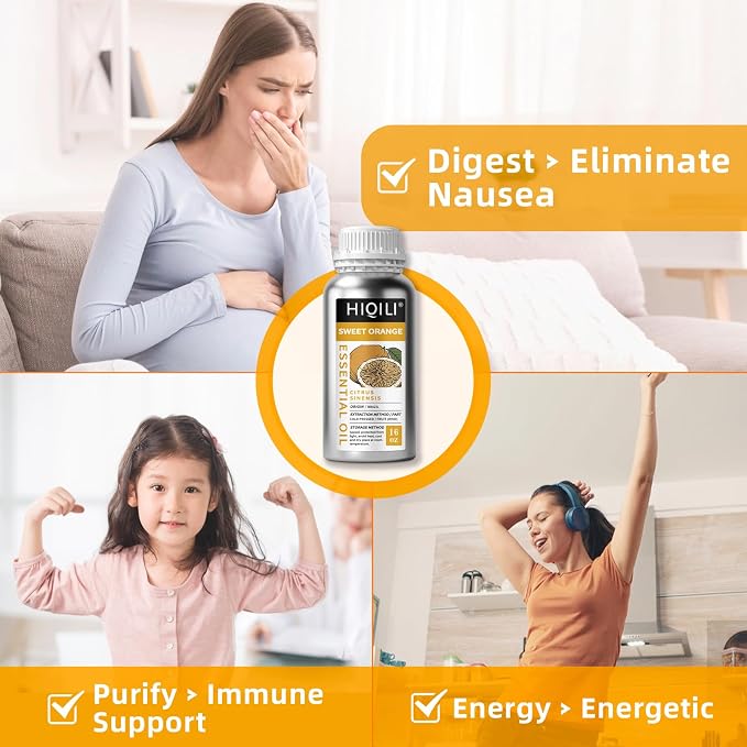 HIQILI Sweet Orange Essential Oil Large Capacity for Skin Care & Diffusers