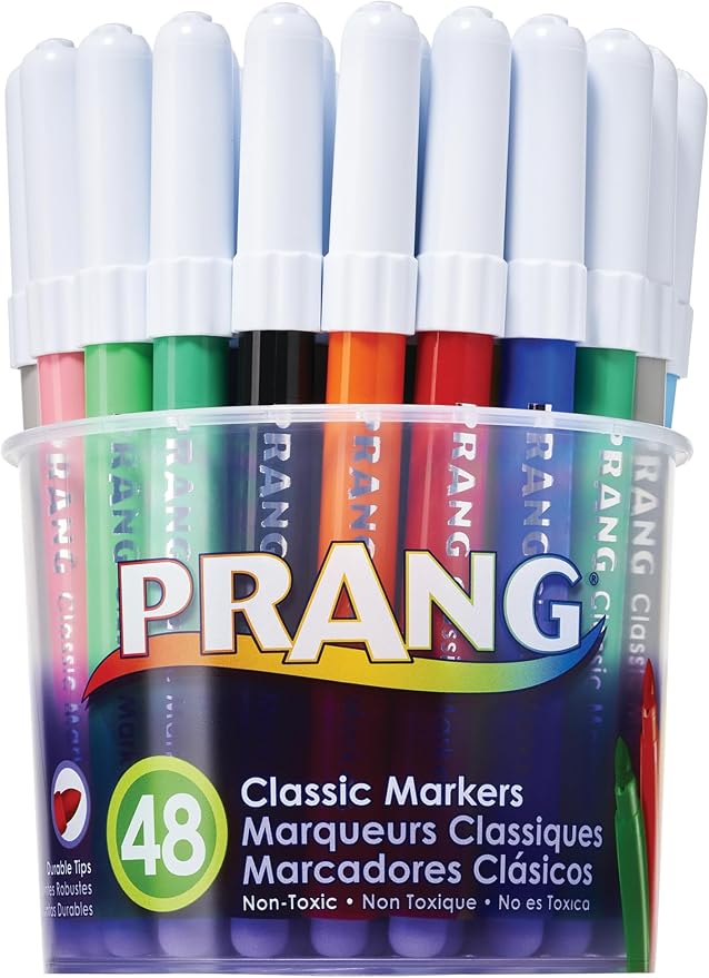 Prang Classic Art Markers, Bullet Tip, 12 Assorted Colors, 48 Count (80848) (Pack of 6)