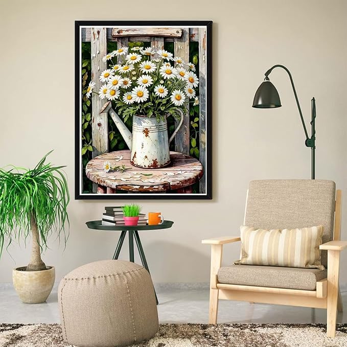ijbnhd Daisy Diamond Art Kits for Adults Diamond Paintings 12x16in