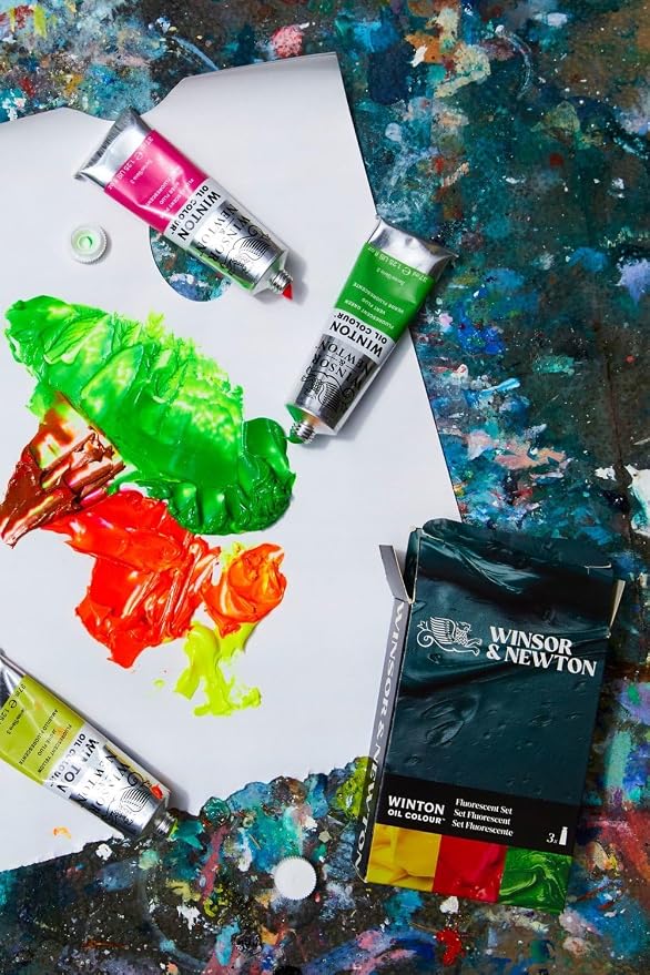 Winsor & Newton Winton Oil Color Paint Set, Fluorescent, 3 x 37ml Tubes | Artist pigments, Durable, Lightfast, Permanent, Uniform Consistency, Great Pigment Load