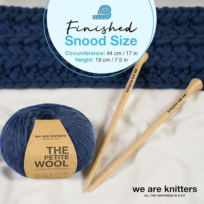 We Are Knitters Tremblant Beanie Kit | Beginner Knitting Gift Kit | Easy Flat Knit Winter Hat | Cozy DIY Handmade Beanie Set