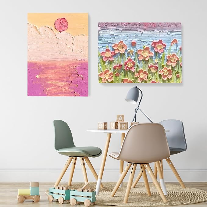 ESRICH Canvases for Painting 16x20 Inch, 3 Pack Flat Canvas Boards for Painting Cotton Primed Acid Free Large Blank Canvas Panels for Oil, Watercolor, Acrylic Paint, Gouache and Tempera. (Thk: 3mm)