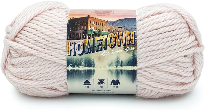 Lion Brand Yarn Hometown Yarn, Super-Bulky Yarn for Knitting, Crocheting, and Crafting, 1 Pack, Dillon Quartz | Super Bulky Acrylic Fiber for Warm Crochet Blankets, Knit Winter Hats, Chunky Cardigans, Soft Scarves, Weaving