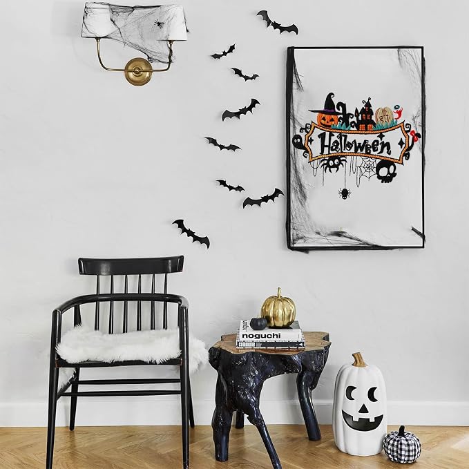 COCOMOX Embroidery kit for Beginners, Halloween Hand Craft Gift | 3 Different Gothic Halloween Pattern, Cross Stitch Kits, Needpoint Craft Kit DIY