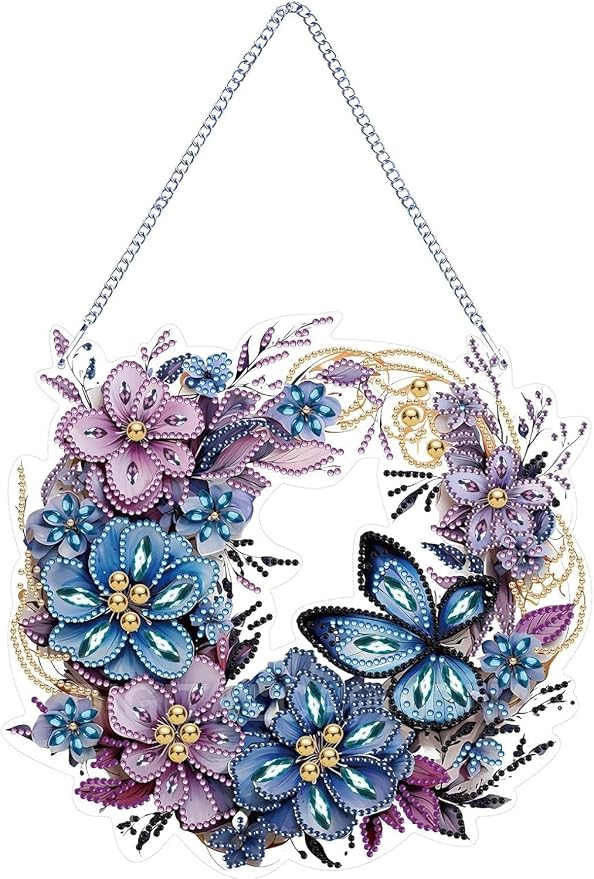 RYMILIE Hanging Diamond Art Kits for Adults Flowers 8x8inch