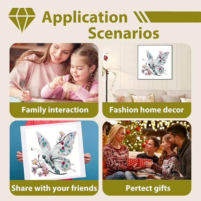 Butterfly Diamond Art Kits for Adults Special Shape Diamond Painting