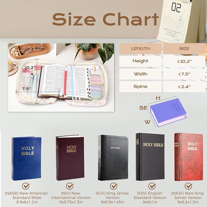 XKDOUS Bible Cover Case for Women Bible Bag Journaling Kit w/Study Supplies