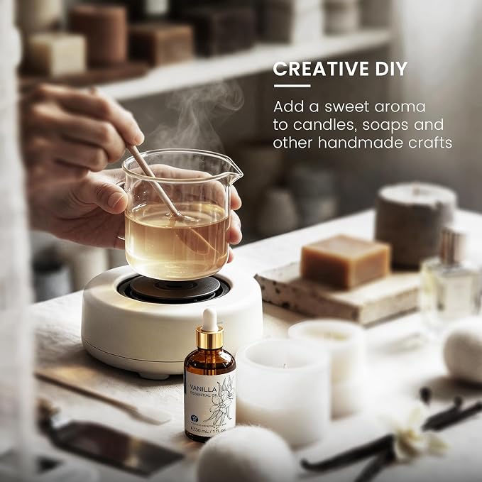 HIQILI Vanilla Essential Oil for Diffuser, Skin Care, Candle Soap Making