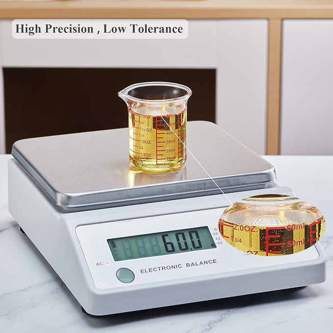 Ackers BORO3.3 Mini Borosilicate Glass Measuring Cup Set, 4-Piece, 5-60 ml