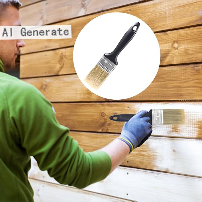 2 Inch Flat Paint Brush Set,10 Pack Chip Brushes for Stain,Trim & DIY