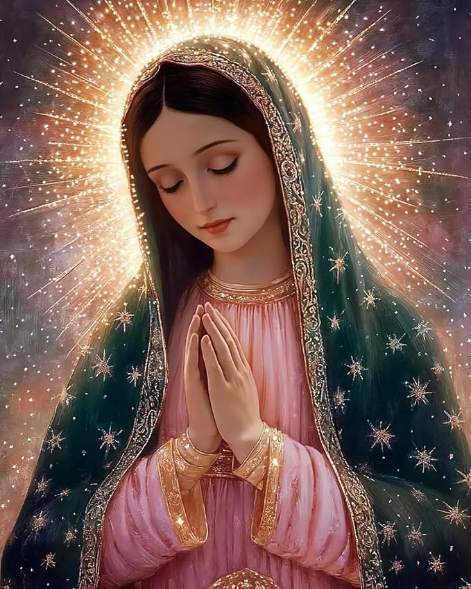 MIRCVSH Virgin Mary Paint by Numbers Kit for Adults,Oil Painting Art by Number Kits for Adult Beginners,DIY Acrylic Paintworks Art Craft for Home Wall Decor Without Frame 16x20 Inch.