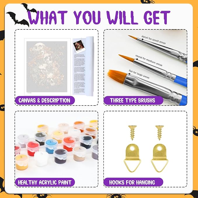 Paint by Numbers Kit for Adults, Paint by Numbers Kit for Adults 16x20 Inch | Skull Paint by Numbers Kit for Adults, Acrylic Painting by Numbers, DIY Arts and Crafts for Gifts or Home Decor
