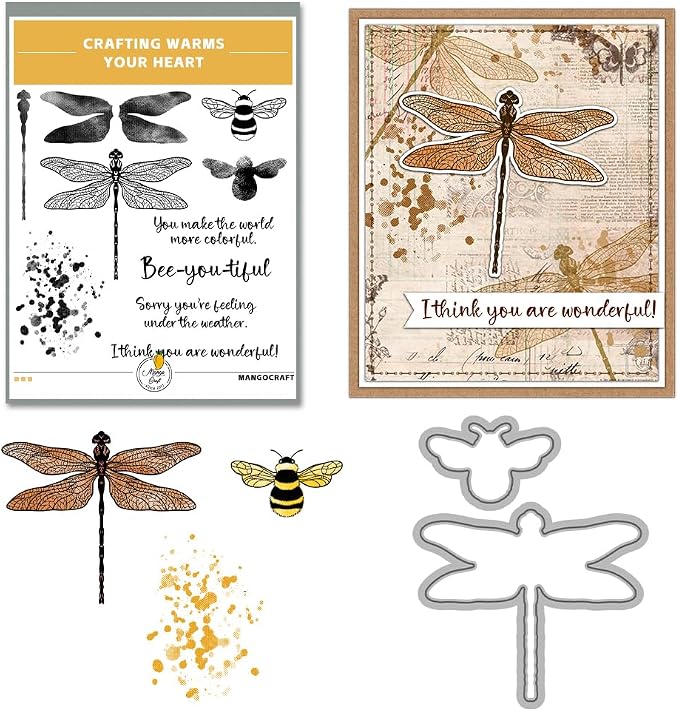 Clear Stamps and Metal Cutting Dies Set for Card Making Scrapbooking, DIY Craft Stamps and Dies Kit for Journaling, Albums, Greeting Cards, Holiday Cards, Birthday, Christmas (YX1982)