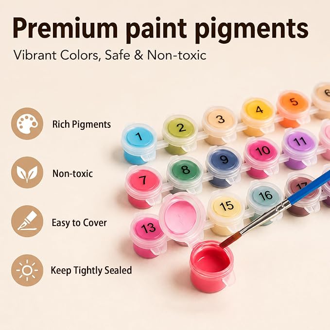 AUKELHJ Paint by Numbers Kit for Adults Beginner, Fox, 16X20 Inch | Paint by Number for Adults, Beginner Friendly, High-Definition Color Canvas, Stress Relief, Home Decor, Gifts, Unframed