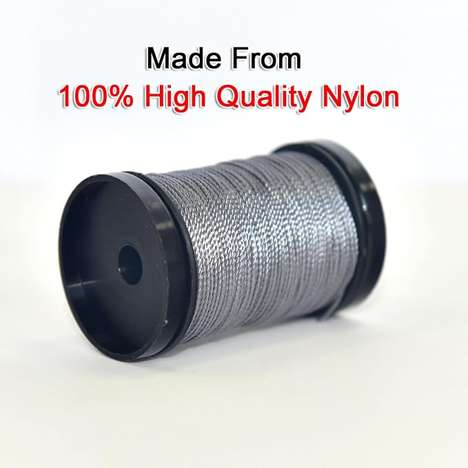 30 Yards Heavy Duty Extra Strong Upholstery Nylon Sewing Thread for Machine, Home, Hand, Craft, and Denim Leather，Color：Dark Grey