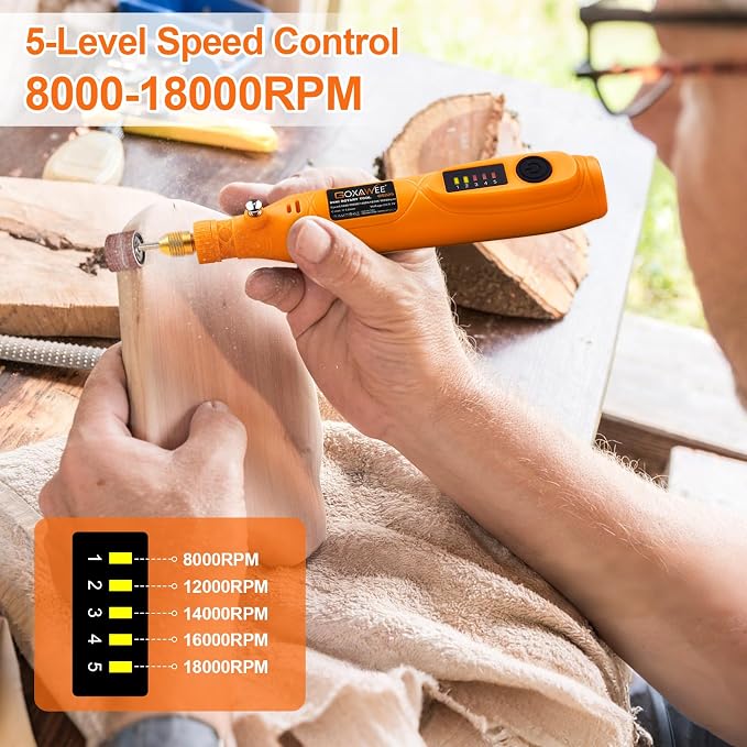 GOXAWEE Mini Cordless Rotary Tool Kit, 105Pcs Small Grinder Drill Set