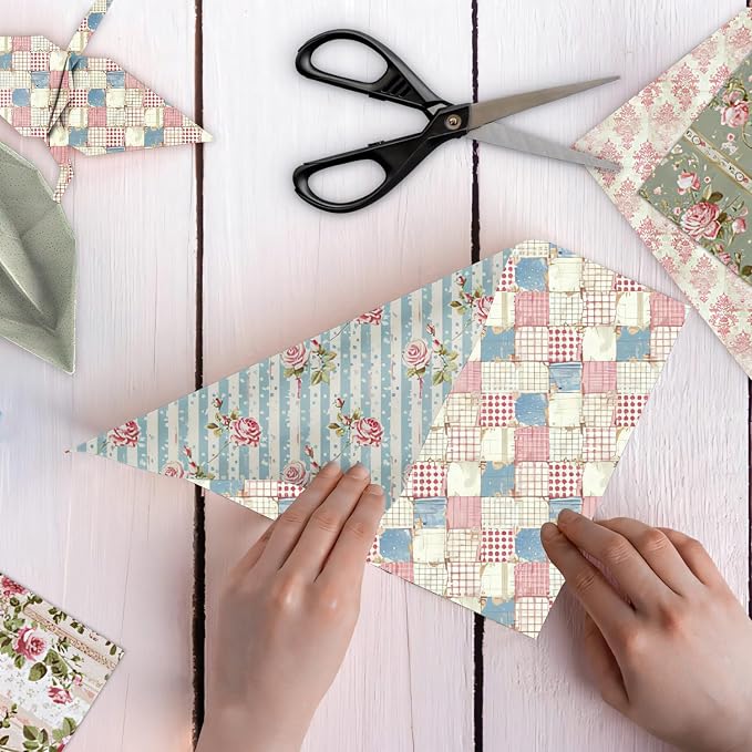 12×12 Boho Scrapbook Paper Vintage Flower Pattern Paper Pad,24 Sheets Double-Sided Bobo Floral Scrapbooking CardStock Papers Pad for Holiday Cardmaking DIY Journaling.