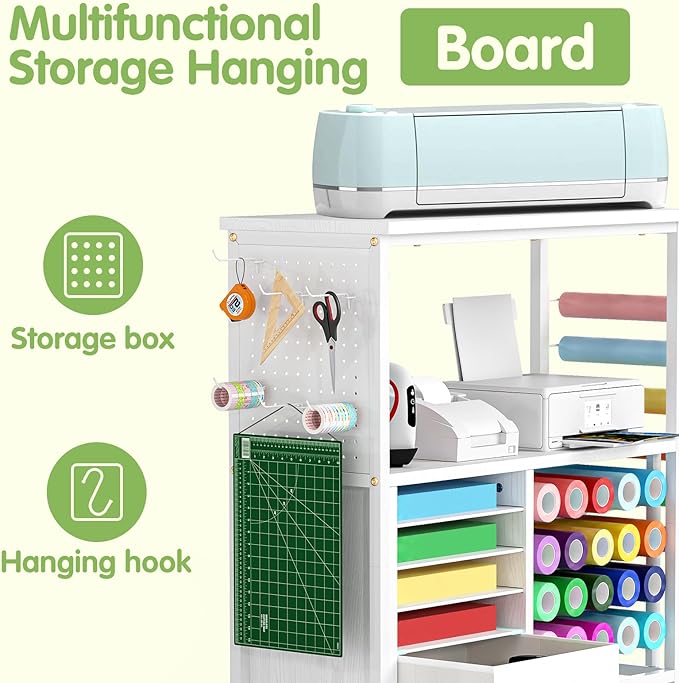 Rolling Craft Storage Cart, Compatible with Cricut Cutting Machines