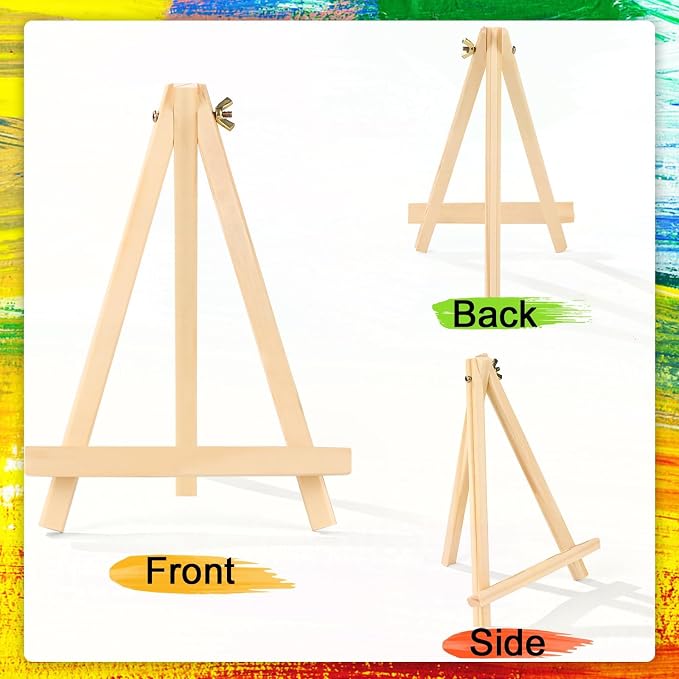 32 Pack 9 Inch Wood Easels, Easel Stand for Painting Canvases | Art and Crafts, Tripod Painting Party Easel, Kid Student Tabletop Easels for Paint, Portable Canvas Photo Picture Sign Holder