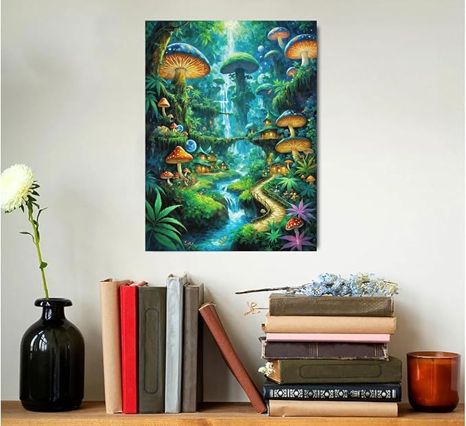 Diamond Art Kits for Adults,Magic Mushroom Diamond Painting Kits 12X16In