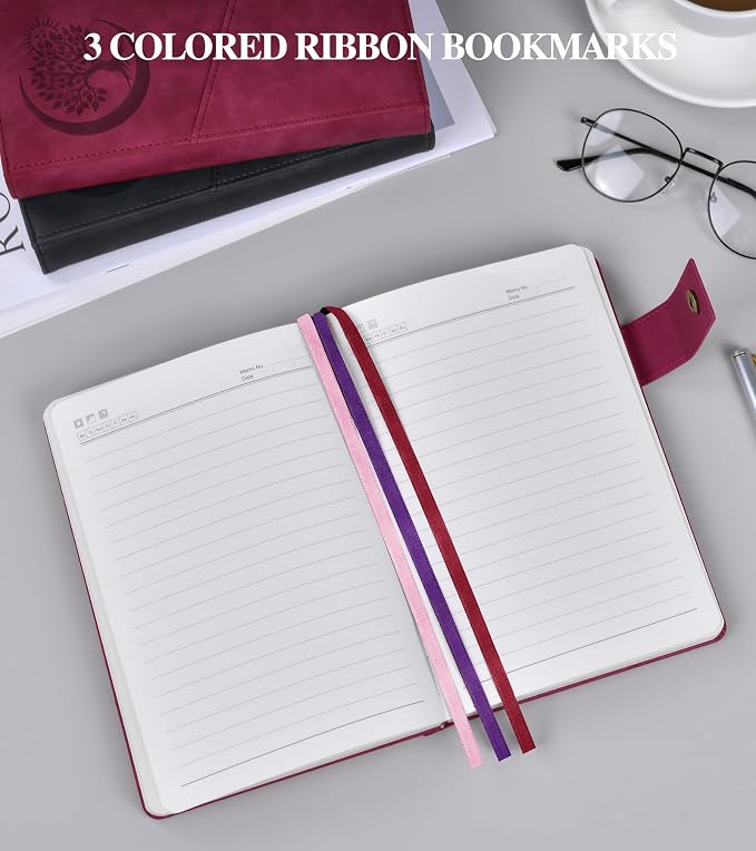 PAIBAS Lined Journal Notebook for Men, A5 Leather Journals for Writing Women, Hardcover Notebooks for Work,School,Note Taking,Travel,Business,Personal daily Diary,200 Page College Ruled (5.9" x 8.4")