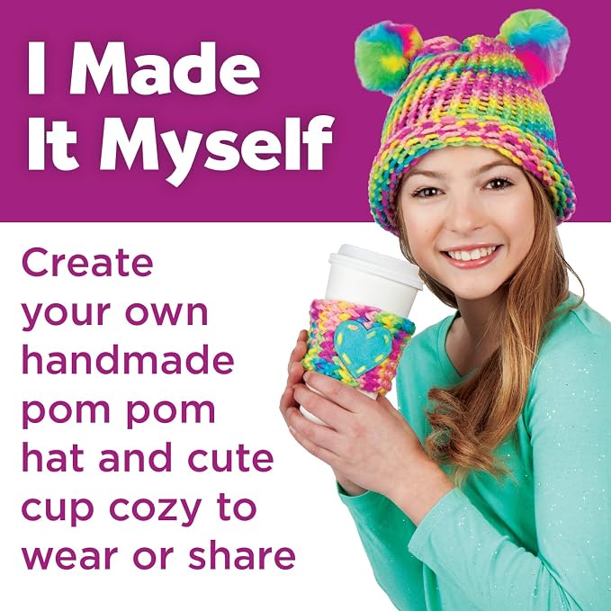 Creativity for Kids Quick Knit Loom Kit - Knitting Kit for Kids, Make Your Own Pom Pom Hat and Accessories, Knitting Loom Crafts for Kids