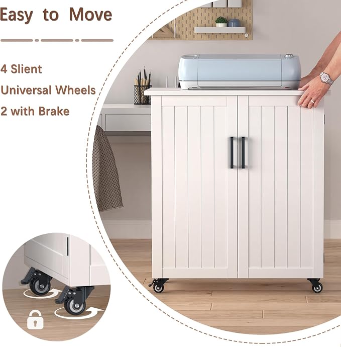 GDLF Craft Cart Compatible with Cricut, Rolling Storage Cabinet