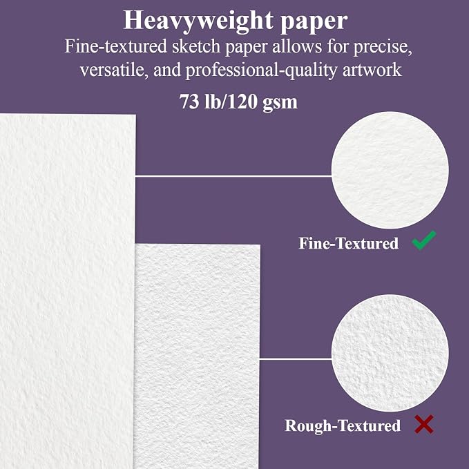 Purple Sketch Book for Women - 9"x12" Girls Sketchbook, 100 Sheets (73lb/120gsm) Drawing Paper for Kids, Art Supplies for Girls Ages 8-12, Beginners, and Adults, Mothers Day Gifts,1-Pack.