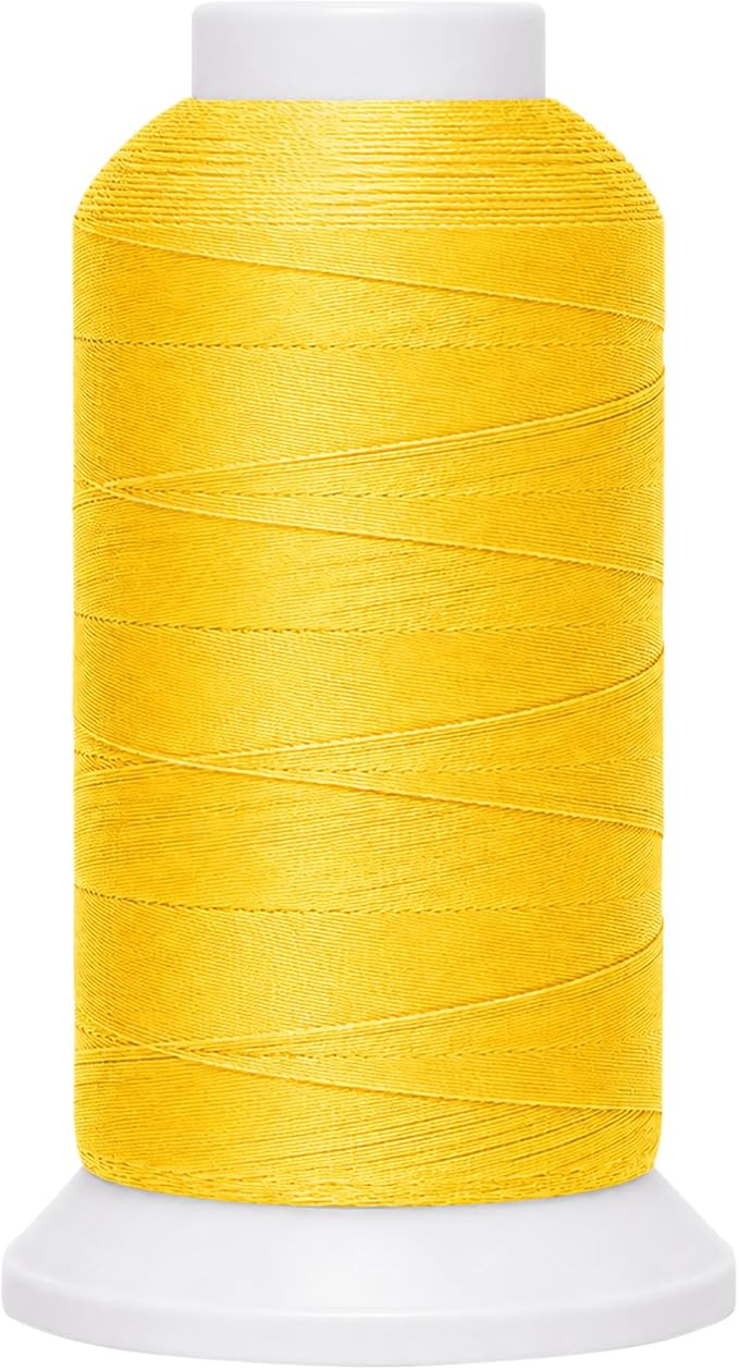 Mandala Crafts Yellow Tex 70 Polyester Heavy Duty Thread for Upholstery | 1500 Yds T70 UV Resistant Strong Thread for Leather Sewing, Marine, Drapery, Jeans, Hair Weaving & Extension, Outdoor