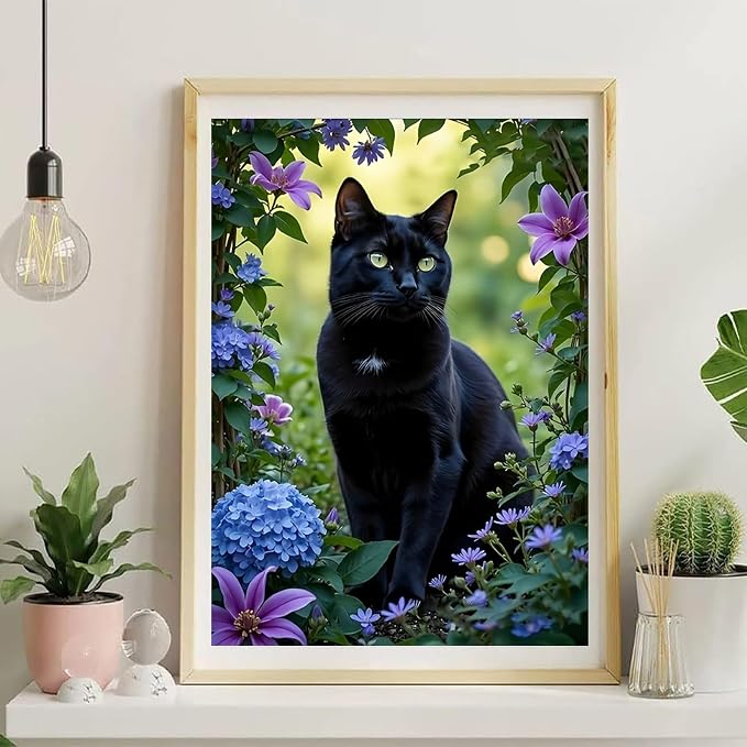 NZNANCHU DIY Paint by Numbers for Adults,Painting by Number Kits on Canvas,Color by Numbers for Beginner,Gifts Decor for Home Wall Room (cat)