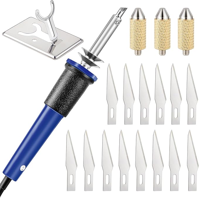 Honoson 19 Pcs Electric Hot Knife Cutting Tool with 14 Blades, Blue