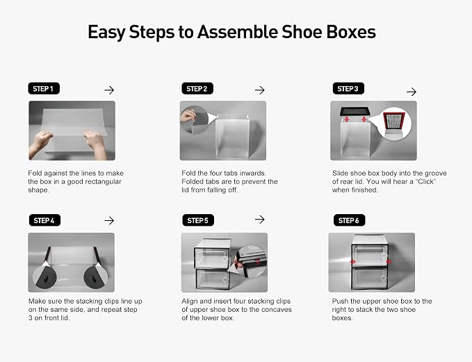Kuject X-Large Shoe Storage Boxes 12 Pack, Clear Stackable Shoe Organizer