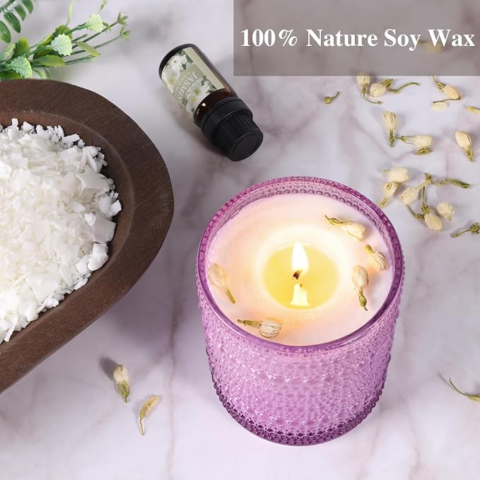 DARJEN Candle Making Kit for Beginners, 2 Jars Soy Wax Scented DIY Set | 100% Soy Wax, 10oz Glass Jars, Natural Cotton Wicks, Pleasant Scents, Instruction& More- Perfect as Home Decorations