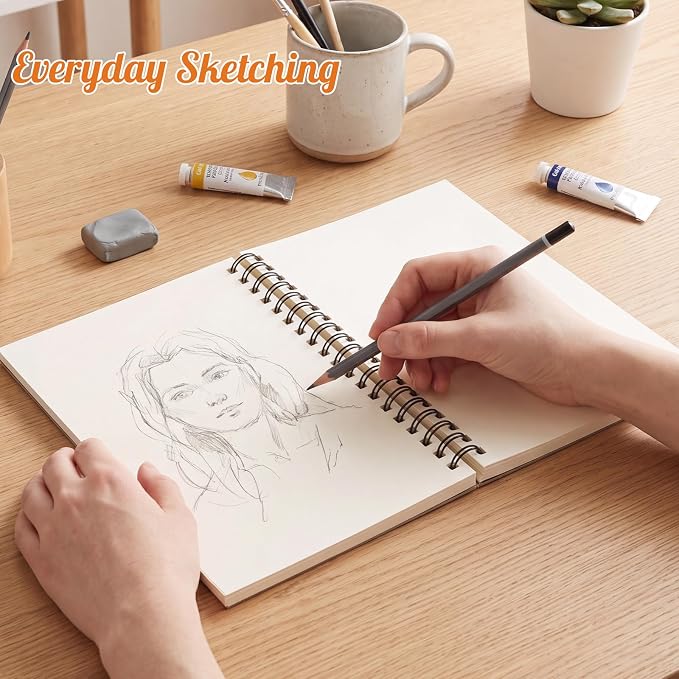 5.5 × 8.5 Inch Sketch Book, Blank Drawing Pad, Abstract Cover | Portable Size, Smooth Blank Paper for Pencils, Colored Pencils, Charcoal & Pastels, Ideal for Kids, Teens, Adults