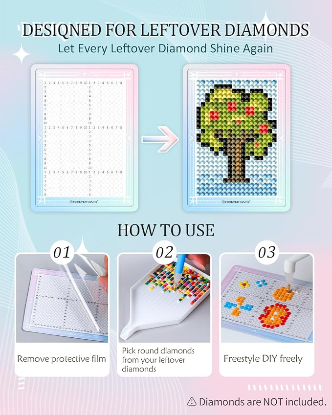 forever young Freestyle Mini Diamond Art Cards, No Pattern–Round, No Drills