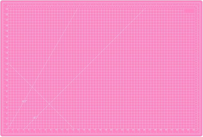 24"x36" Self Healing Cutting Mat, Sewing Mat for Crafts, Double Sided 5-Ply Table Cutting Board for Fabric Quilting Leather Modeling Hobby Project, Pink