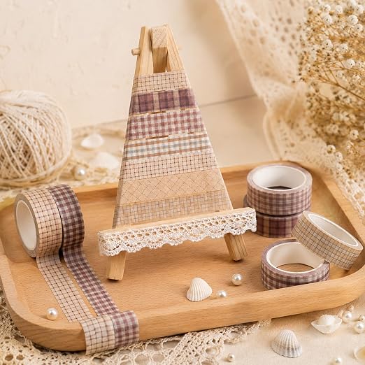 cobee 8 Rolls Vintage Washi Tape Set, Retro Decorative Masking Tape