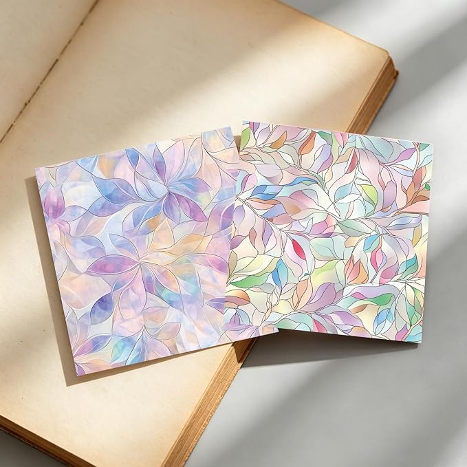 PRSTINCOL Scrapbook Paper,16 Sheets 6 x 6 Inch Shimmering Light Style Scrapbook Supplies,Single-Sided Vivid Origami Decoupage Paper for DIY Crafts, Card Making, Art Journaling