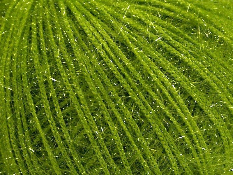 Sparkly Eyelash Fantasy Knitting Yarn | Metallic Lurex Nylon Short Eyelash Yarn | 50g (1.76oz) |140m(155 Yards) | Shiny Crochet Thread for Amigurumi & Decorative Projects (1, Spring Green)