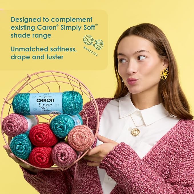 Caron Simply Soft Sunkissed Yarn for Crocheting, Coconut Tonal, 3-Pack