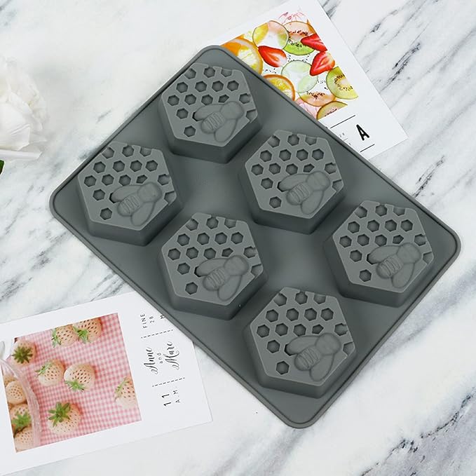 4Pcs 3D Bee Silicone Soap Molds for Homemade Soaps | Chocolate Jelly Cake Making