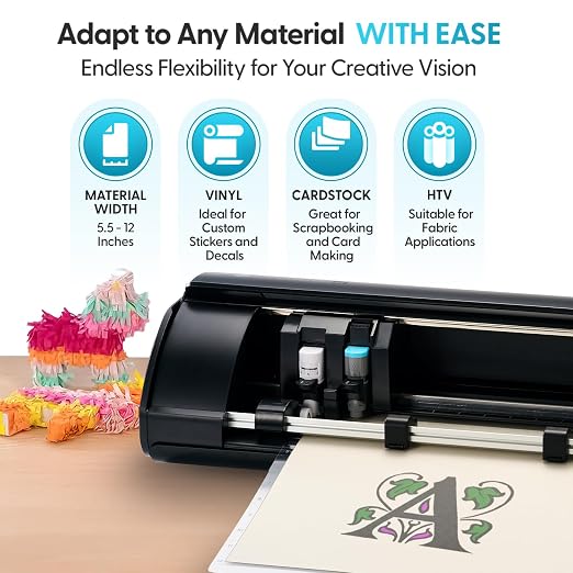 Silhouette America Cameo 5 Alpha (α) - Smart Cutting Machine for Print & Cut - Quiet Operation with AutoBlade, Studio Software, Cutting Mat- Matte Black (Starter Bundle)