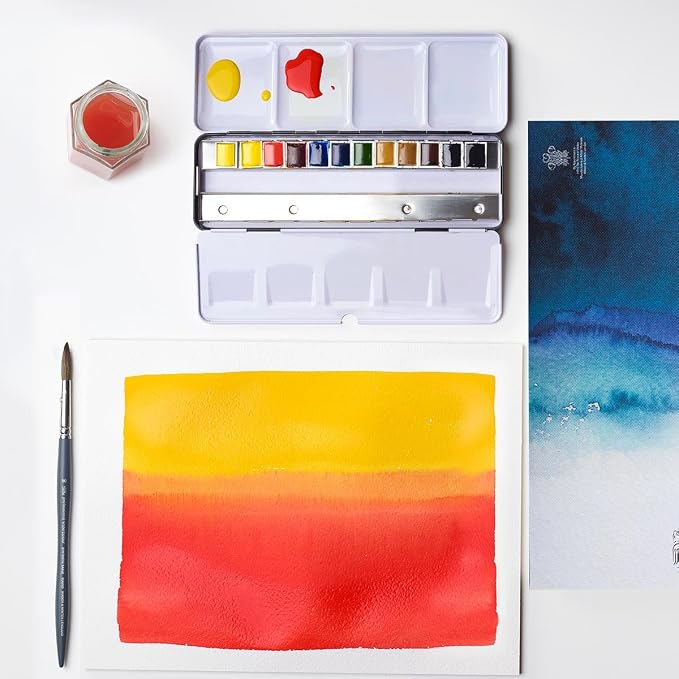 Winsor & Newton Professional Watercolor Paint Set, Customisable Travel Tin | 12 Half Pans, Unrivalled Transparency, Single Pigment Vibrant Colors, Archival Permanence, Heritage Brand, Finest Pigments