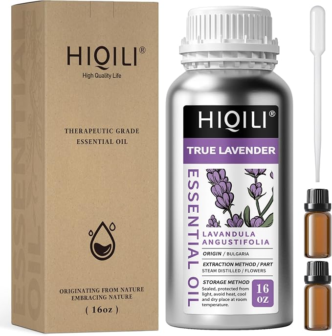 HIQILI Lavender Essential Oil for Aromatherapy, Candle & Soap Making