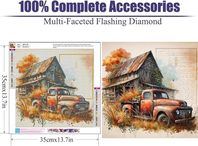 Lophomie Fall Diamond Art Kits for Adults, 5D Diamond Painting Kit 14x14 in