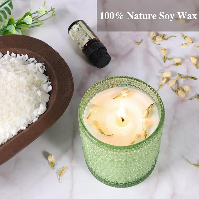 DARJEN Candle Making Kit for Beginners, 2 Jars Soy Wax Scented DIY Set | 100% Soy Wax, 10oz Glass Jars, Natural Cotton Wicks, Pleasant Scents, Instruction& More- Perfect as Home Decorations