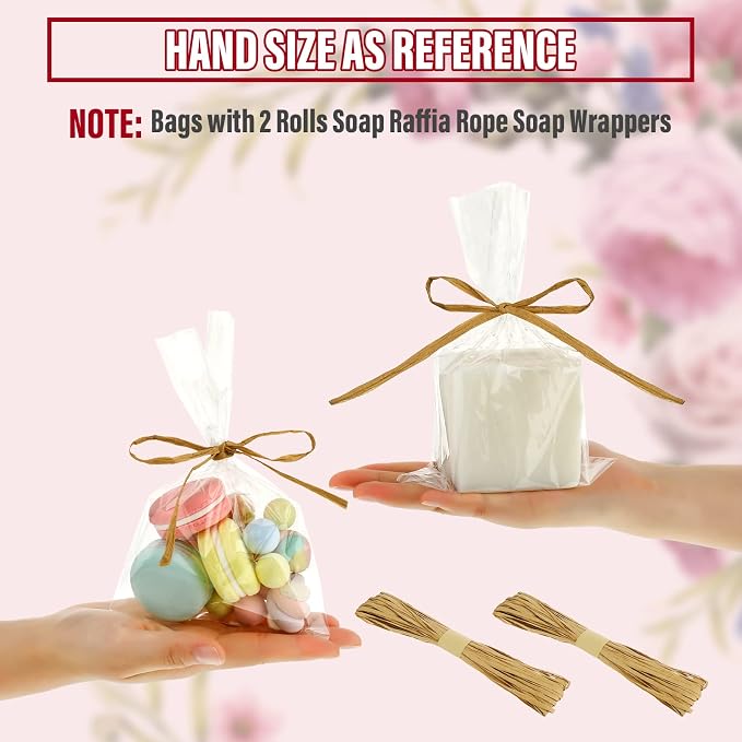 Tudomro 100 Pcs Clear Cellophane Soap Bags for Homemade Soap Candles, 5x8 | Clear Wrappers for Soap Bars Candles, Wedding Favor Treat Bags, Homemade Gifts Packaging, Small Business Supplies